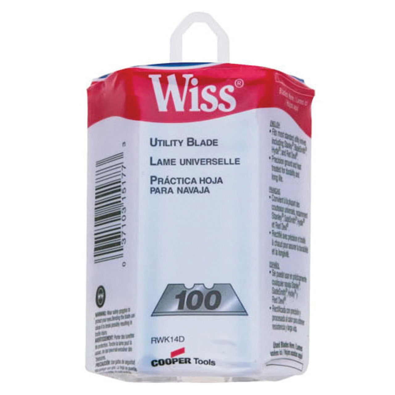 Utility Replacement Blade, Heavy Duty, 0.025 in Thk, Sharp Point Blade, Steel