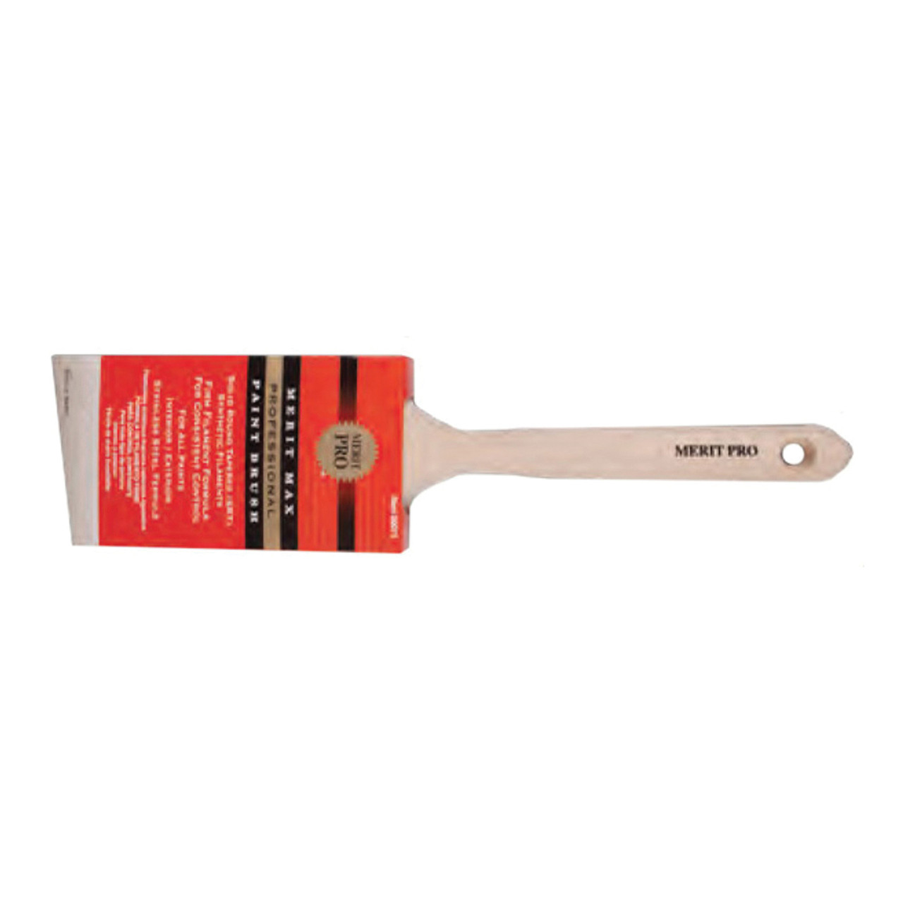 Paint Brush, Stainless Steel Ferrule, Unvarnished, Wood Handle, 2 to 3 in