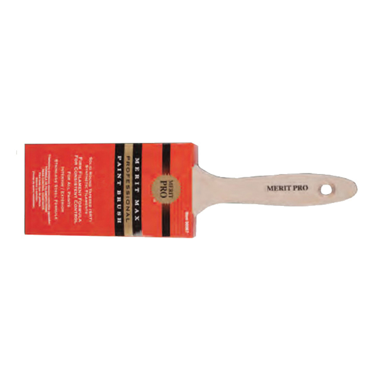 Paint Brush, Stainless Steel Ferrule, Unvarnished, Wood Handle, 2 to 4 in