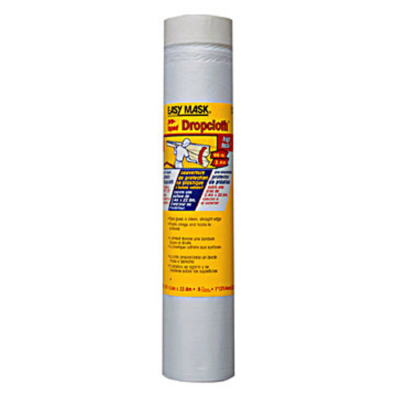 Drop Cloth, Pre-Taped, 22 m Lg, Plastic