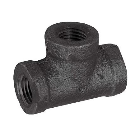 Reducing Tee, 300 deg F, Tee, NPS End, Class 150, 150 psi, Hot Dipped Galvanized, Malleable Iron, Black
