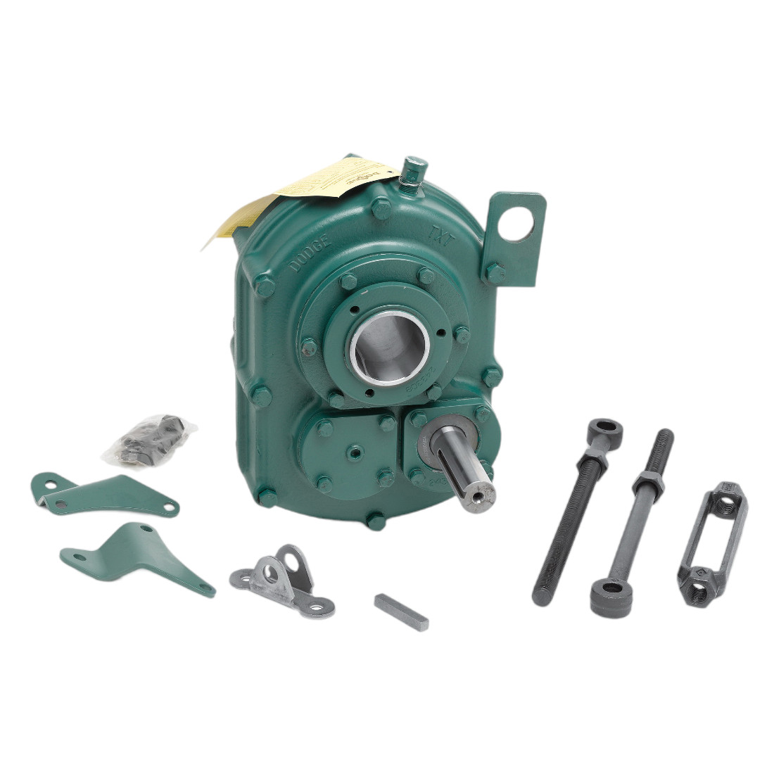 DODGE TXT Speed Reducer, Standard Double, 15:1 Gear, Solid Shaft Input, Straight Bore Output, 0.985 Efficiency, Oil
