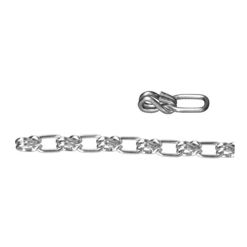 Single Loop Chain, Lock Link, Carbon Steel, Zinc Plated