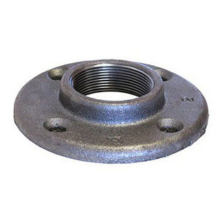 Floor Flange, -20 to 550 deg F, Flange, NPT End, SCH 40/STD, 300 psi, Malleable Iron, Black