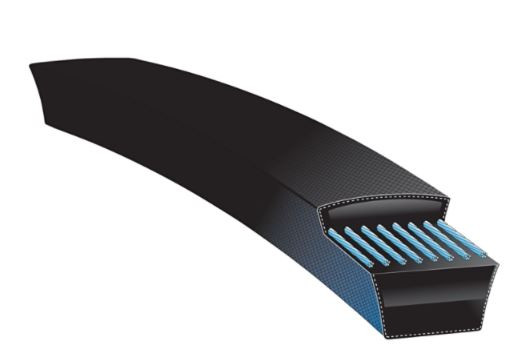 GATES V-Belt, D Section, Wrapped, 1-1/4 in Wd Top, 3/4 in Thk, 1 -Rib, 12.732 in Min Dia Pulley, EPDM