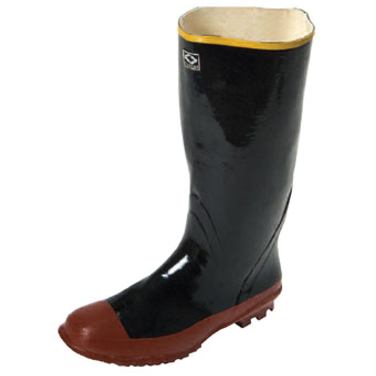 Knee Boot, Steel Toe, Non-Slip Sole, Rubber Outsole, Steel Shank, ANSI Z41 PT 91 Class 75, Black,  Red Sole