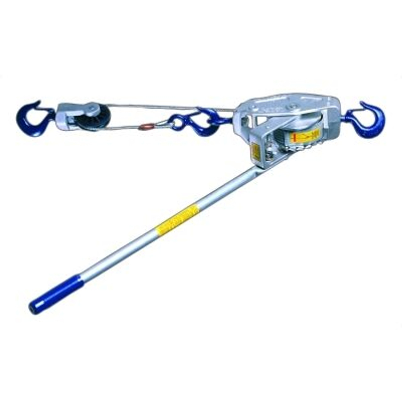 Ratchet Winch Hoist, Portable, 1.125 ton, 3/16 in Dia Cable, 16 in Min Between Hook, Reversible