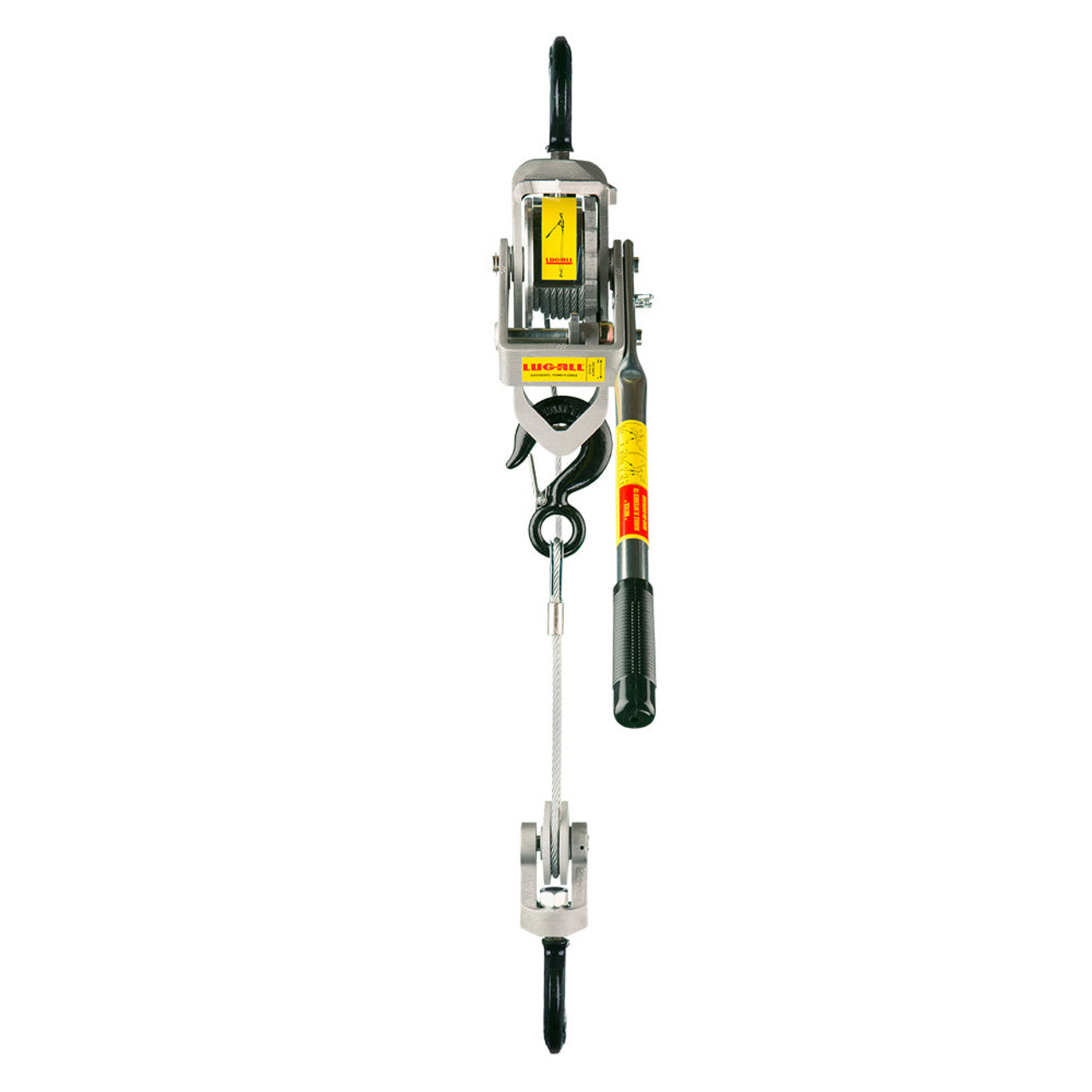 Ratchet Winch Hoist, Portable, 1.125 ton, 3/16 in Dia Cable, 16 in Min Between Hook, Reversible