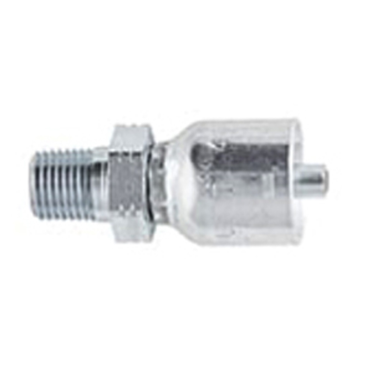 PARKER 43 Series Hydraulic Hose Fitting,Crimp Style, Straight,Male JIS/BSP Taper Pipe Rigid End,Steel,Domestic