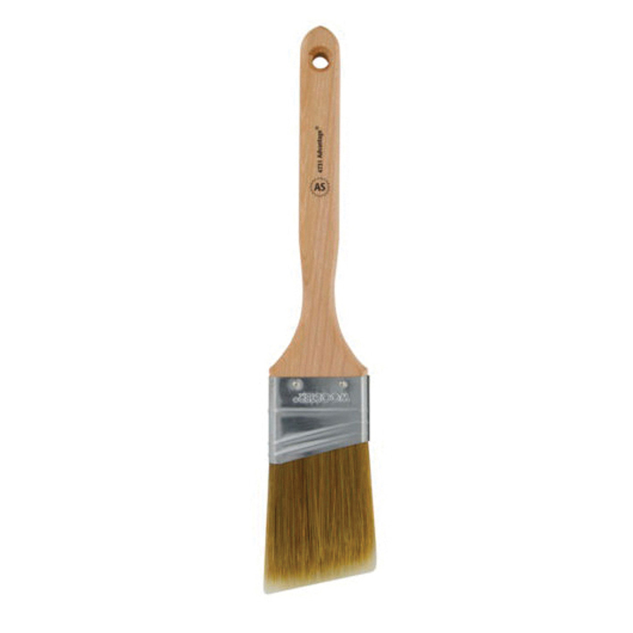 Paint Brush, Angle Sash, Gold Nylon,  Brown China Bristle Brush, Stainless Steel Ferrule, Sealed