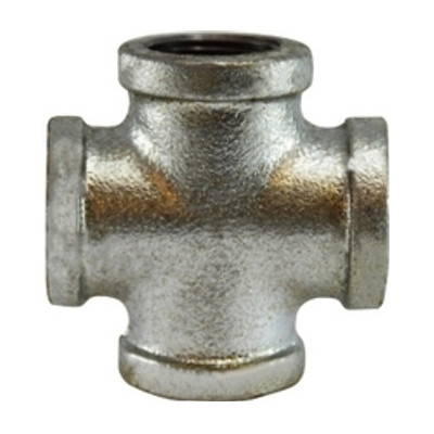 Pipe Cross, -20 to 350 deg F, Cross, FNPT End, Class 150, 150 lb, Hot Dipped Galvanized