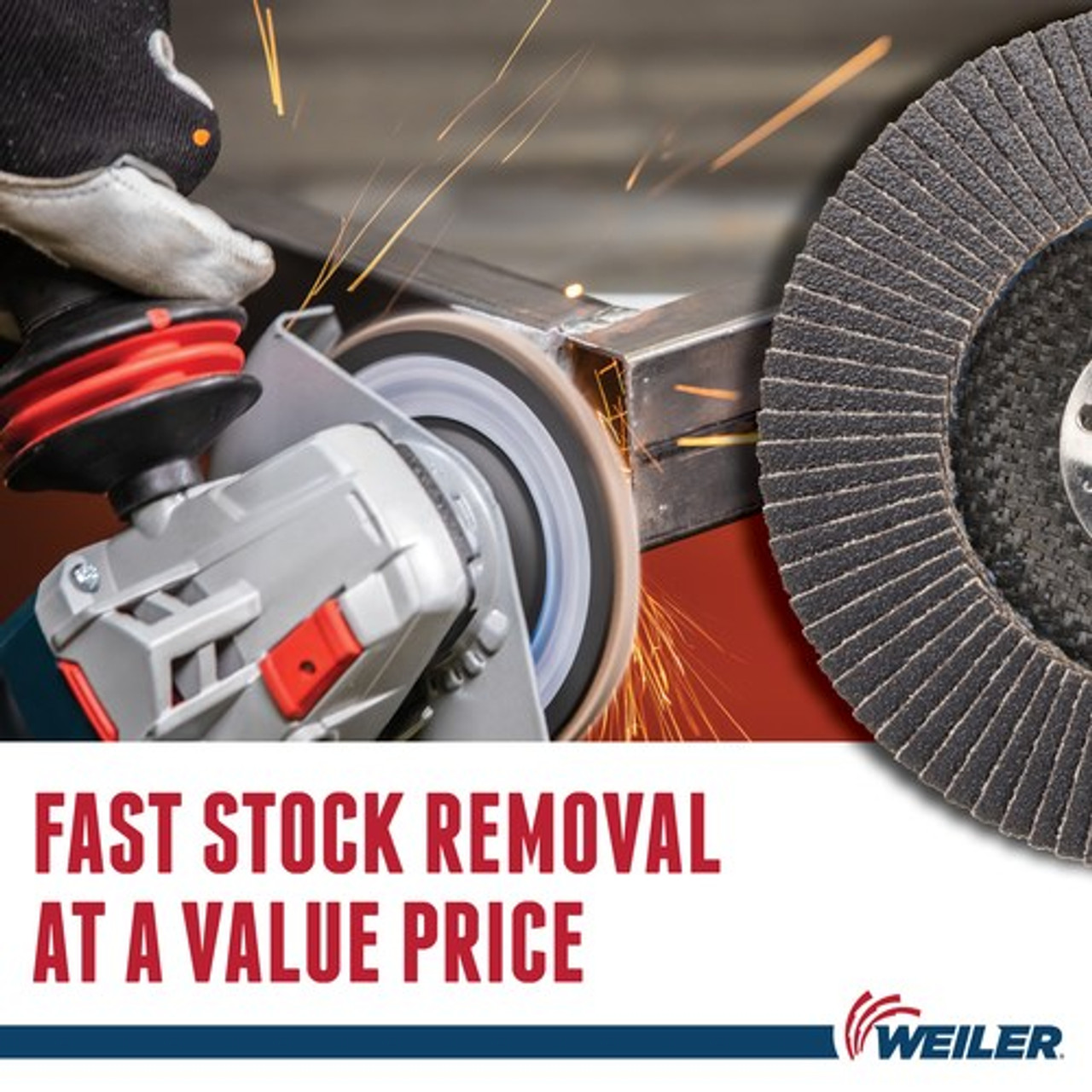 WEILER Wolverine Flap Disc, 4-1/2 in Dia Disc, 7/8 in Center Hole, Zirconia Alumina Abrasive, Type 29 Angled Disc, Blue