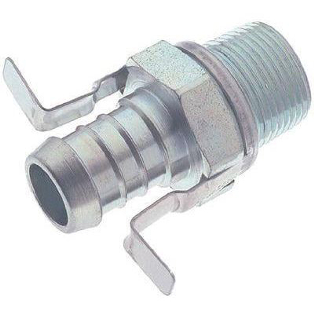 Hose Nipple, Barb x MNPT End, Steel, Plated, 1/2 to 1 in