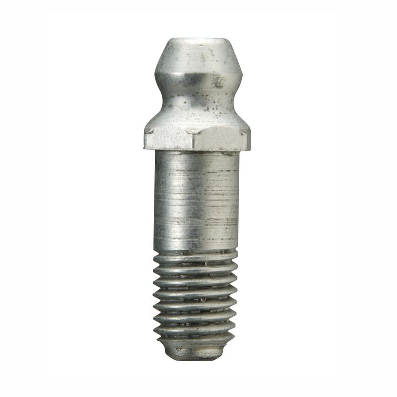 Zerk Fitting, 5/16 in Hex, Trivalent Zinc Plated, Steel, Straight Taper Thread, 1/4 in-28 Thread