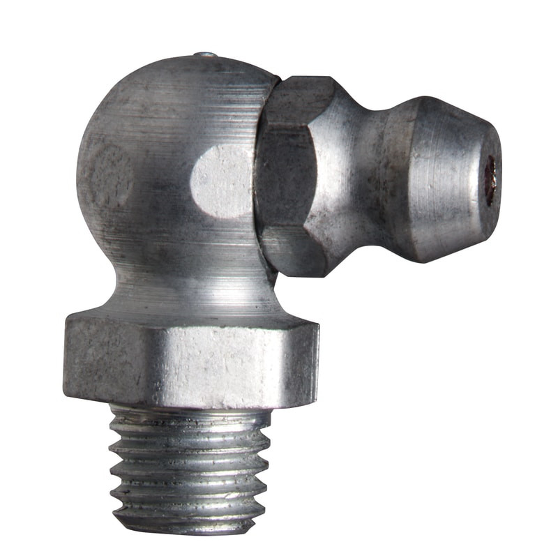 Zerk Fitting, 5/16 in Hex, Trivalent Zinc Plated, Steel, Straight Taper Thread, 1/4 in-28 Thread