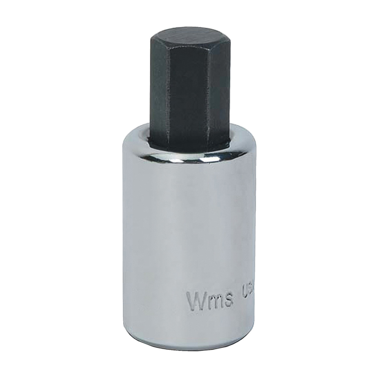 Socket Driver Bit, Hex Bit, 2-1/4 in Lg, Chrome Vanadium Steel, Polished Chrome, Standard Length, Imperial