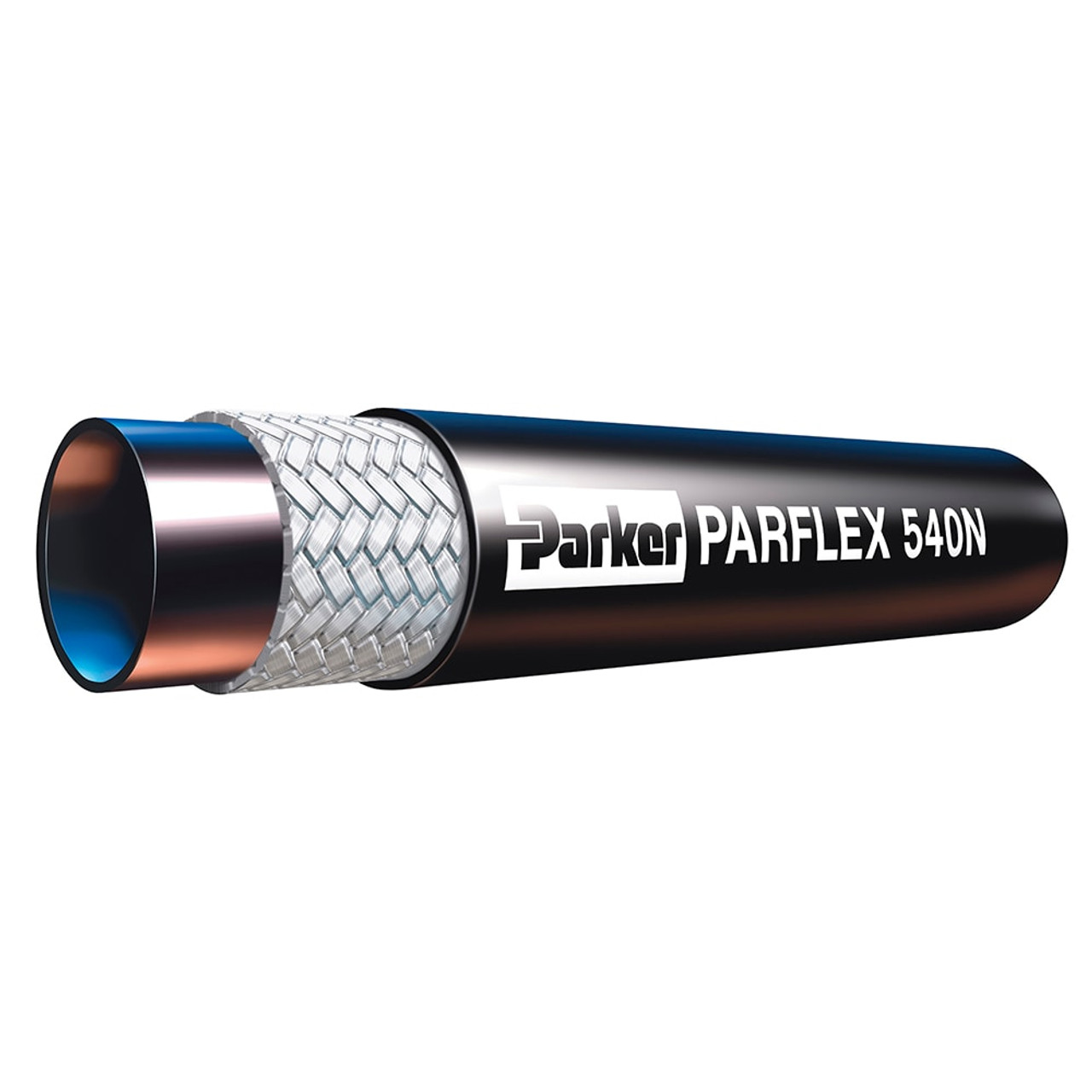 PARKER 540N General Purpose Hose, Medium Pressure, -40 to 212 deg F, Polyurethane, Black, Domestic