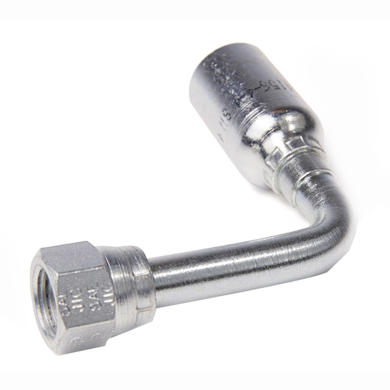 PARKER Hydraulic Elbow, Global 56 Series, Long Drop, Hose x Female 37 deg JIC Swivel End, 90 deg, 5000 psi, Steel, Domestic