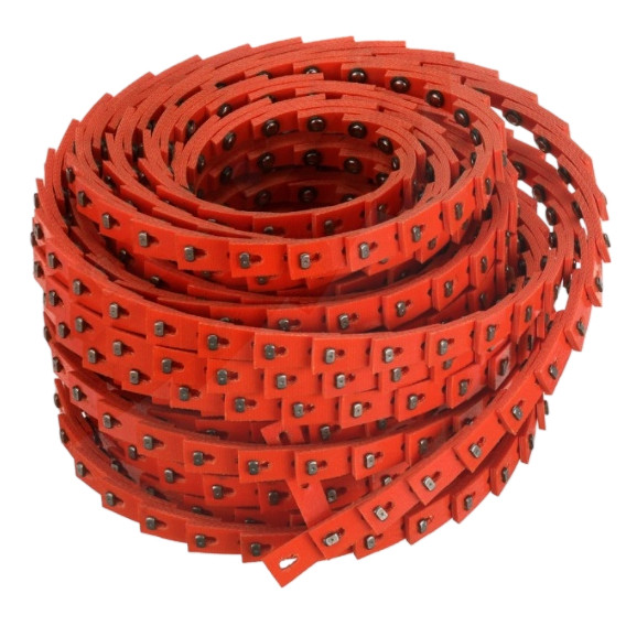 GATES Nu-T-Link Link Belt, 50 ft Lg Outside, 1 -Rib, -40 to 212 deg F, Polyurethane,  Polyester, Orange