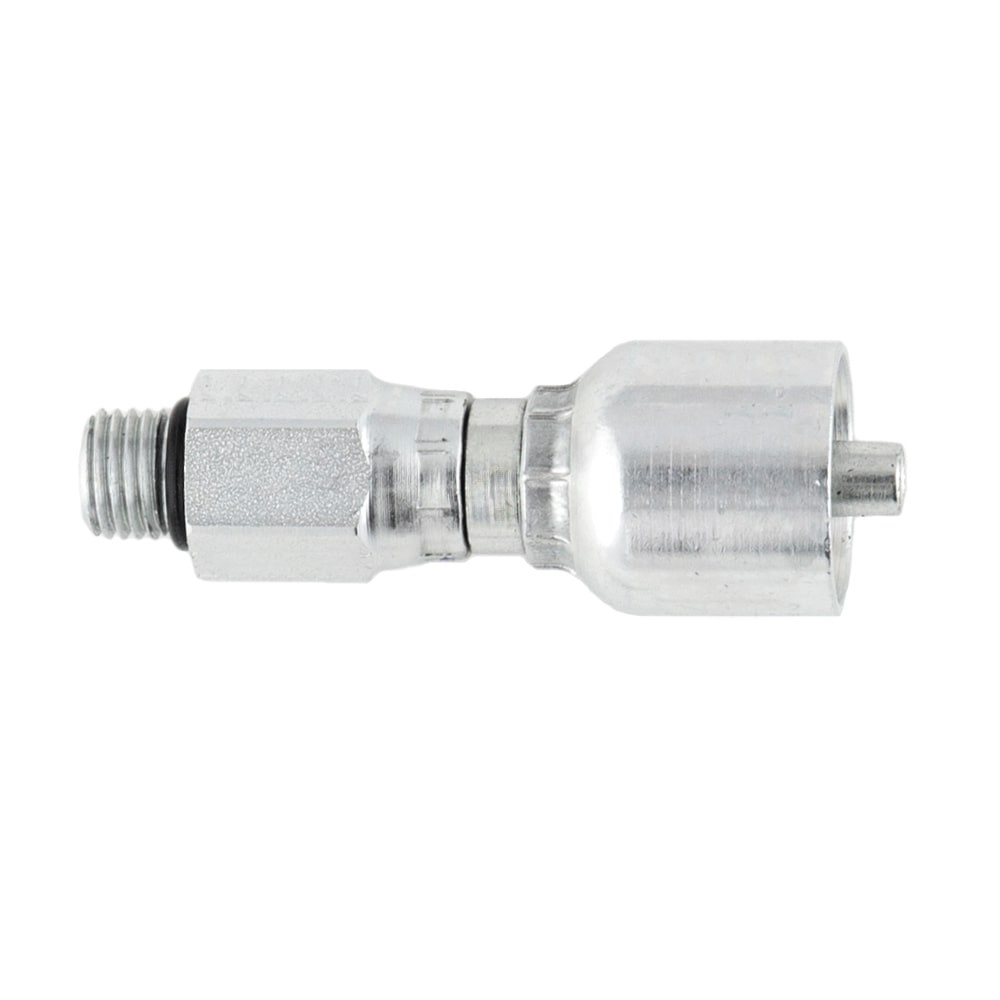 PARKER 43 Series Hydraulic Hose Fitting,Crimp Style, Straight,Male SAE Swivel End,Steel,Chromium 6 Free Plated