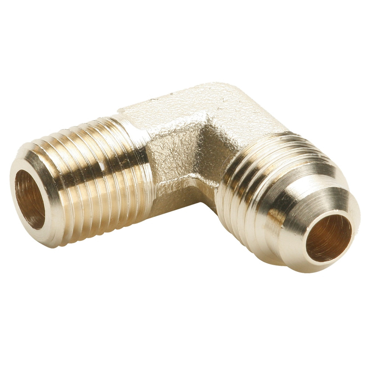 PARKER Elbow, Economical, 90 deg Elbow, 45 deg SAE Flare x Straight MNPT End, -65 to 250 deg F, Brass, Forged, 1/2 x 1/2 in