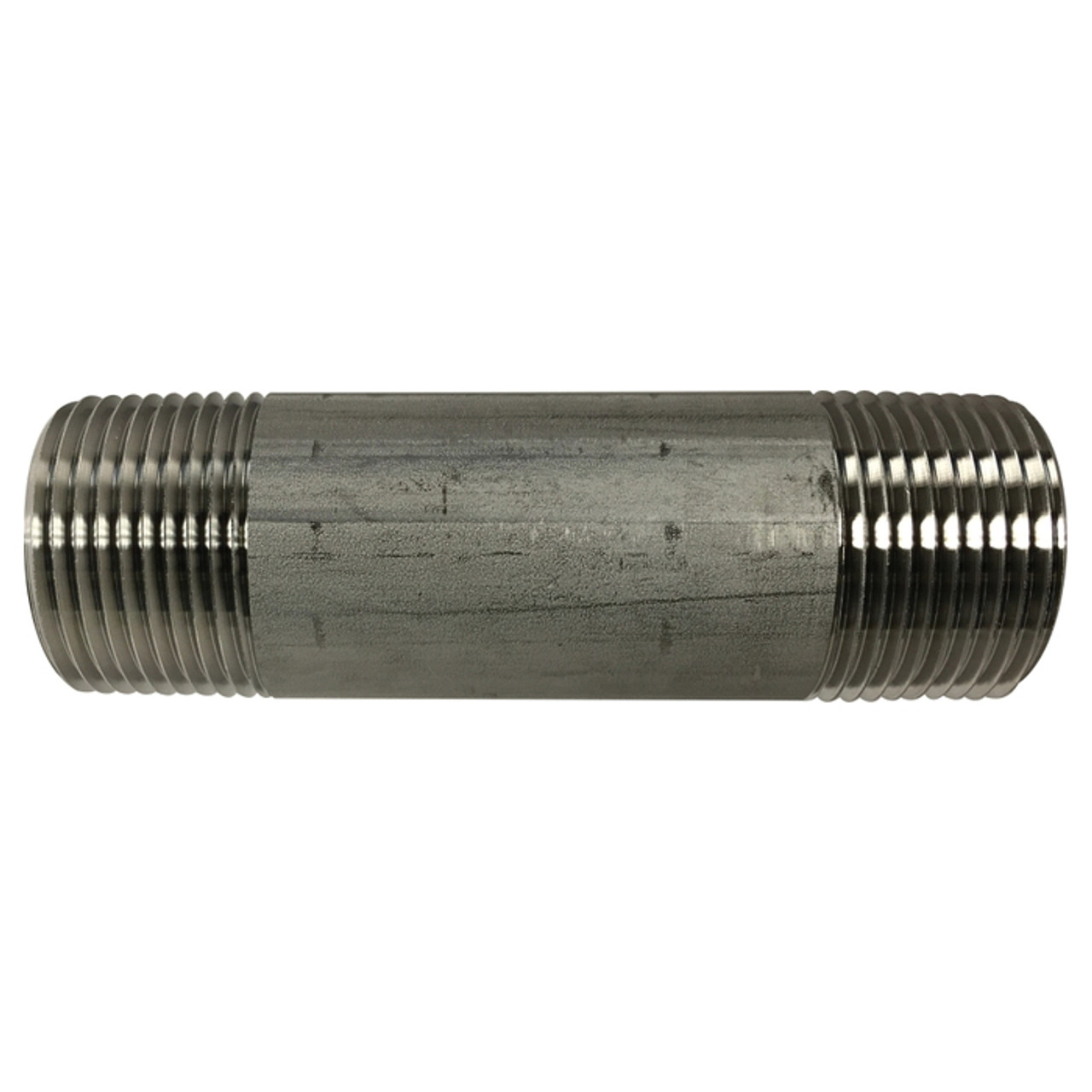 Pipe Nipple, 1 in-11-1/2, MNPT End, SCH 40, 150 psi WOG, -60 to 450 deg F, Welded, 316 Stainless Steel, Import Pipe Nipple, 1 in-11-1/2, MNPT End, SCH 40, 150 psi WOG, -60 to 450 deg F, Welded, 316 Stainless Steel, Import