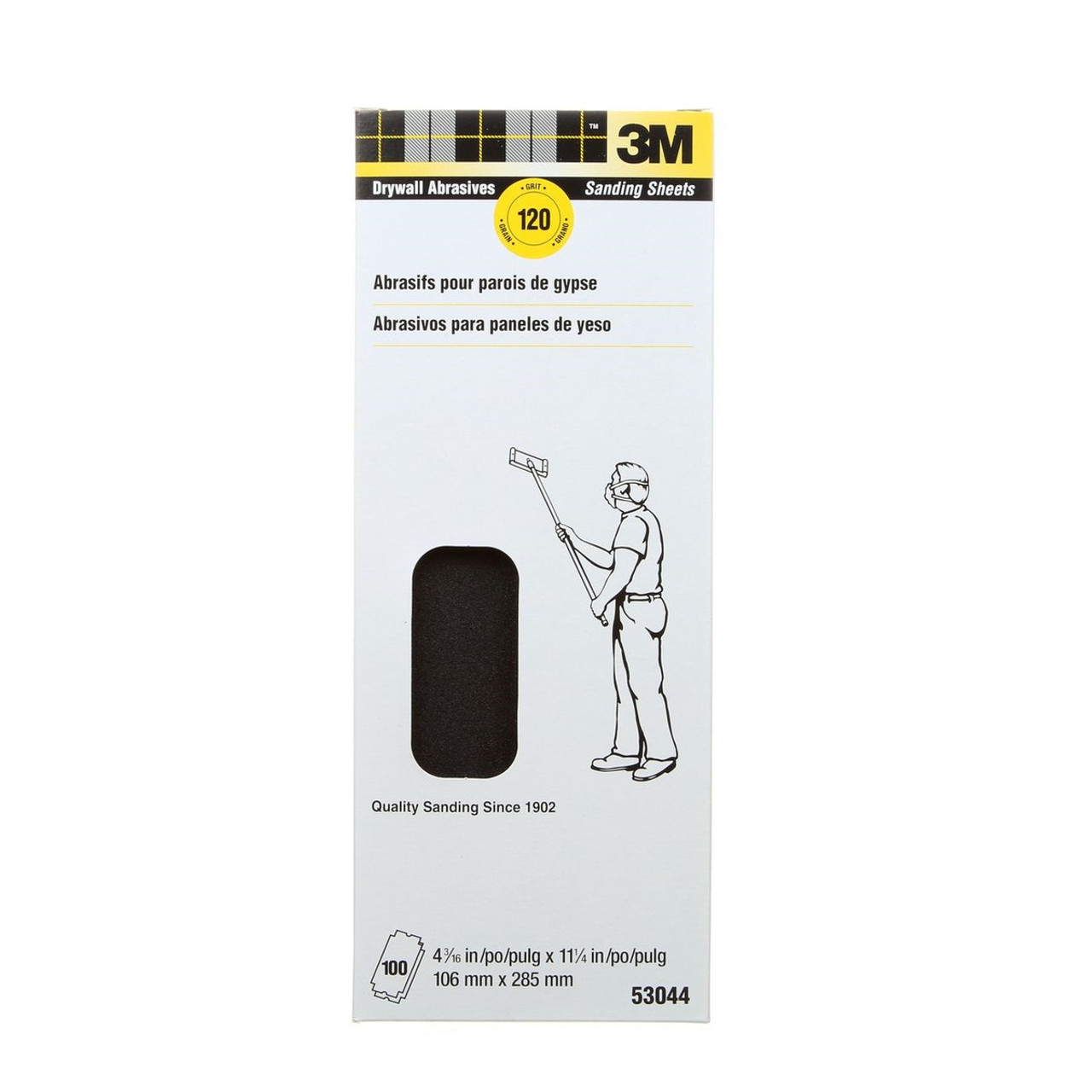 3M Sanding Sheet, 11-1/4 in Lg, 4-3/16 in Wd, Medium, Drywall