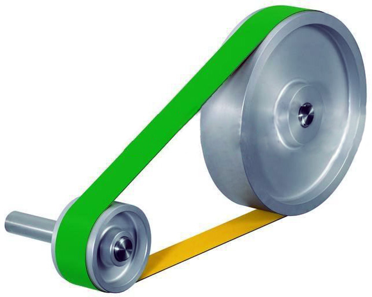 Flat Belt, High Efficiency, 44.88 in Wd, -20 to 100 deg C, Black,  Green Flat Belt, High Efficiency, 44.88 in Wd, -20 to 100 deg C, Black,  Green