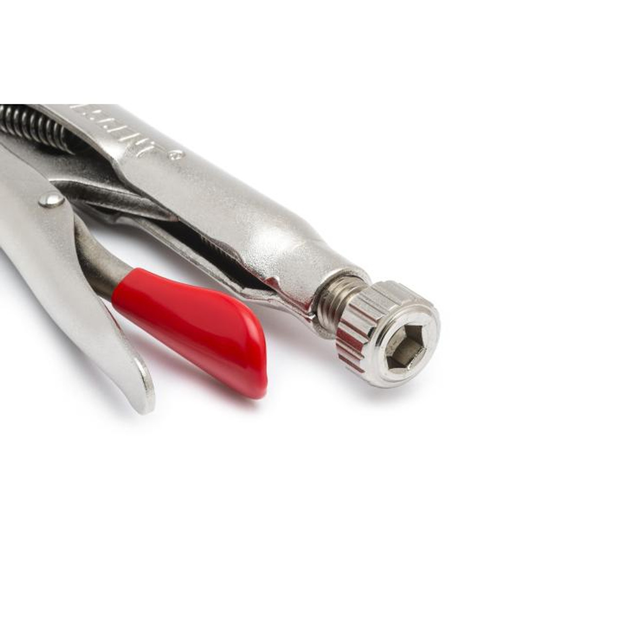 Locking Plier, 1-7/8 in, Alloy Steel Jaw, 10 in Lg, 1 Cutter, ASME B107.24/B107.36, Cushion Grip, Rawhide