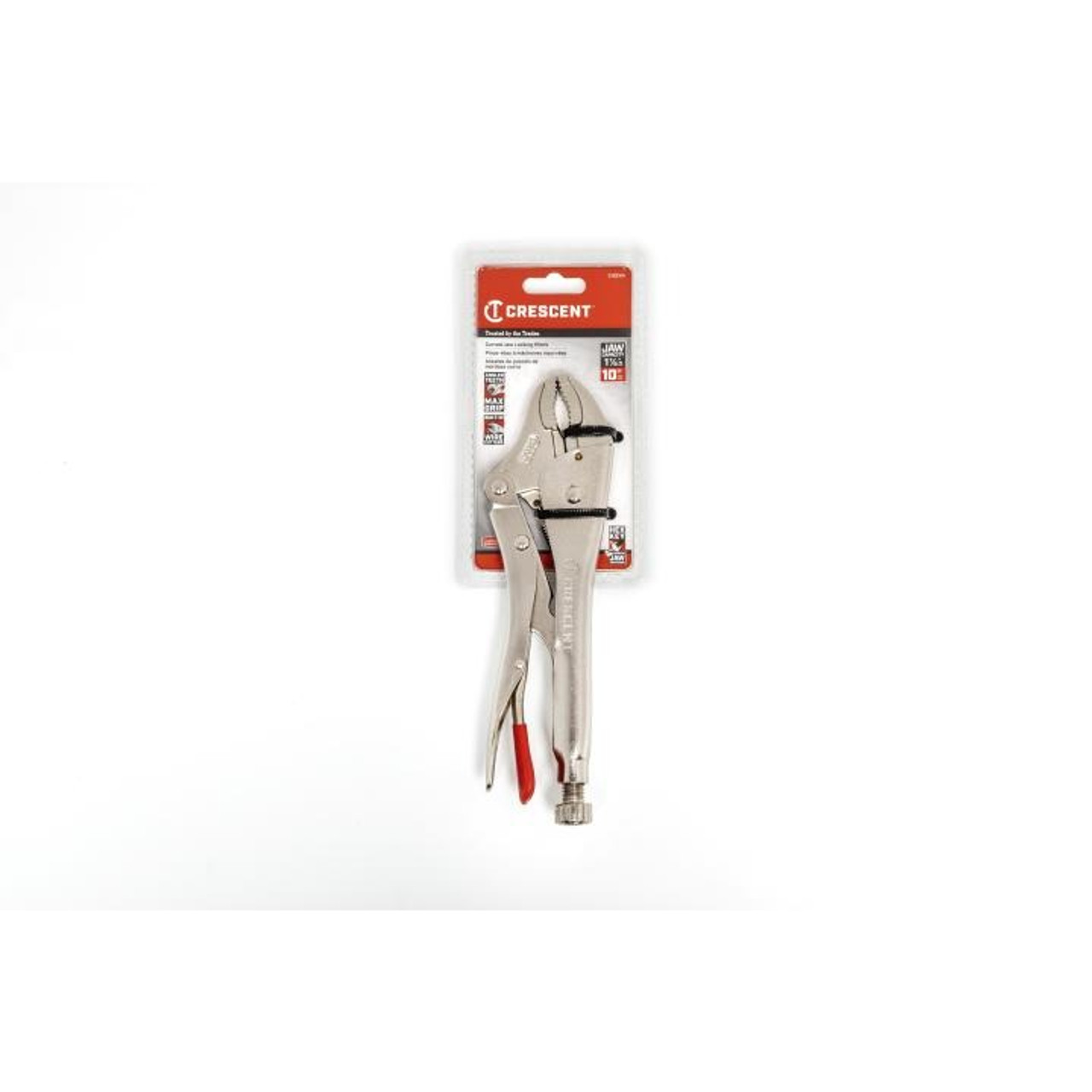 Locking Plier, 1-7/8 in, Alloy Steel Jaw, 10 in Lg, 1 Cutter, ASME B107.24/B107.36, Cushion Grip, Rawhide