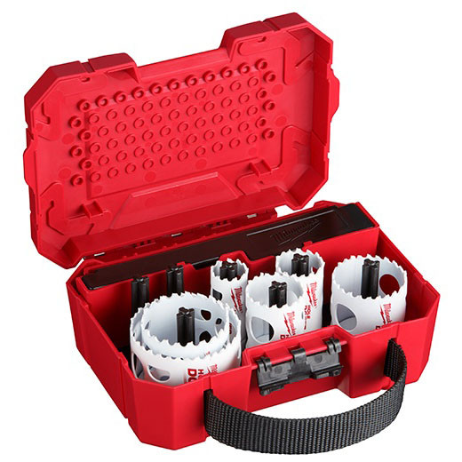 MILWAUKEE Hole Saw Kit, General Purpose,  Electricians, Bi-Metal, 8-1/8 in wd,  2-3/4 in lg,  5-1/2 in ht