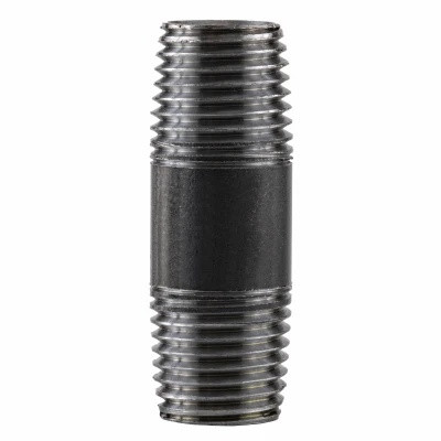 Pipe Nipple, 1/8 in, NPS End, SCH 40, Welded, Steel, Black