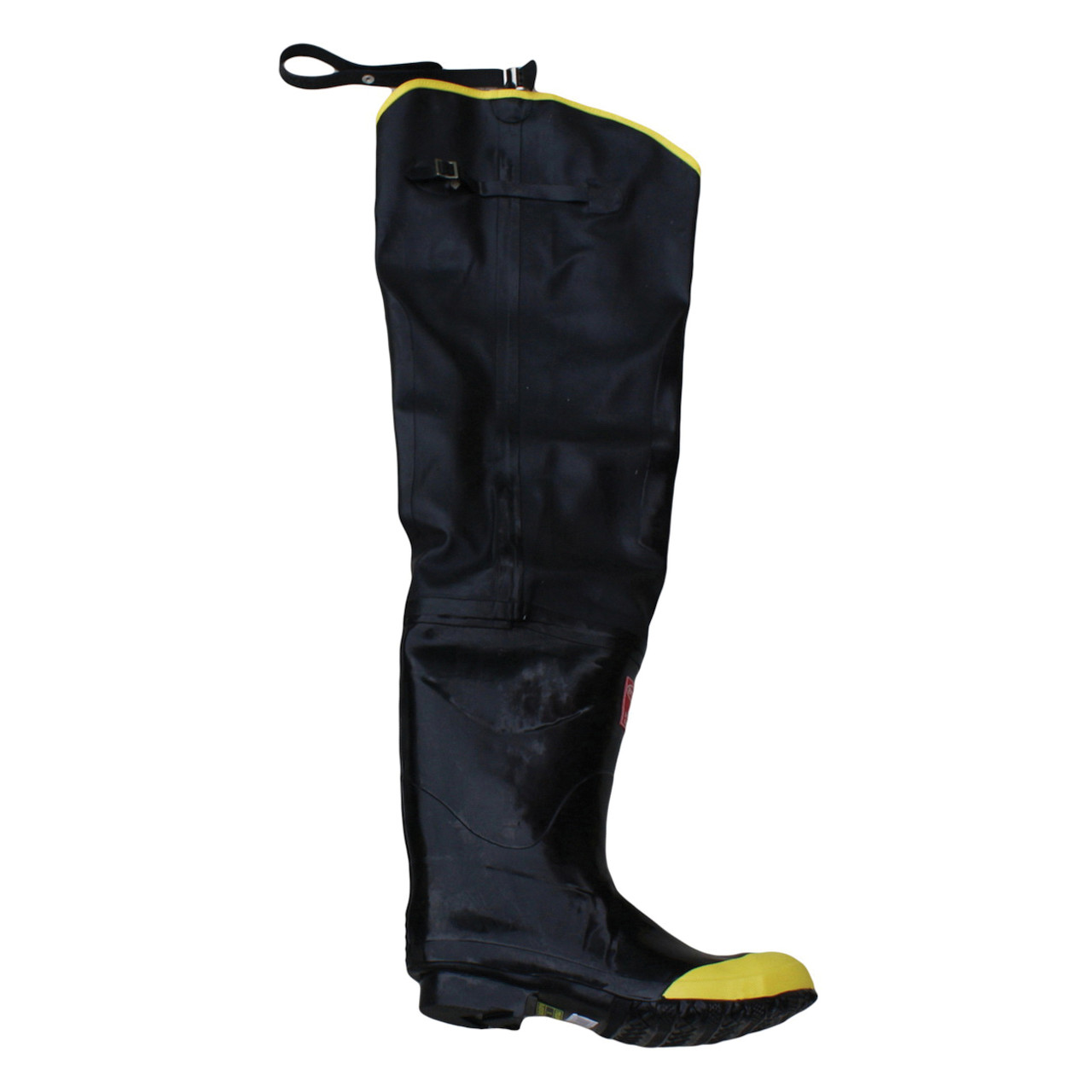 Hip Boot, Steel Toe, Non-Slip Sole, Polyvinyl Chloride Outsole, Steel Shank, Black, Over-The-Sock