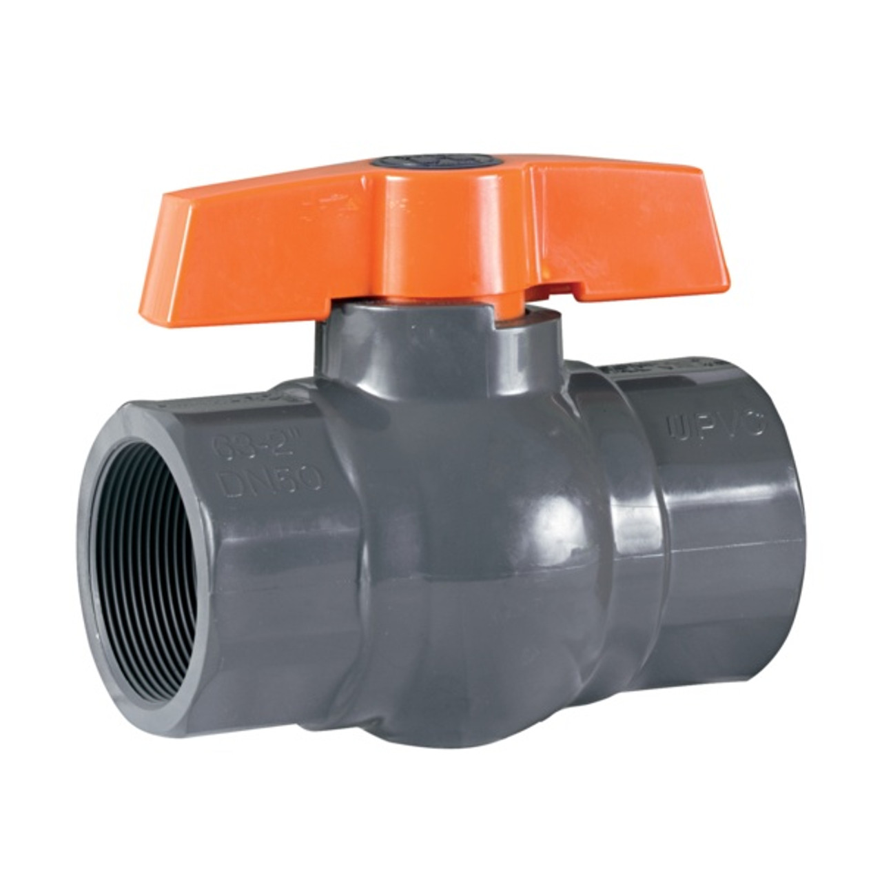Ball Valve, 70 deg F, Full Port, Manual, Polyvinyl Chloride Ball, Polyvinyl Chloride Body, EPDM O-Ring