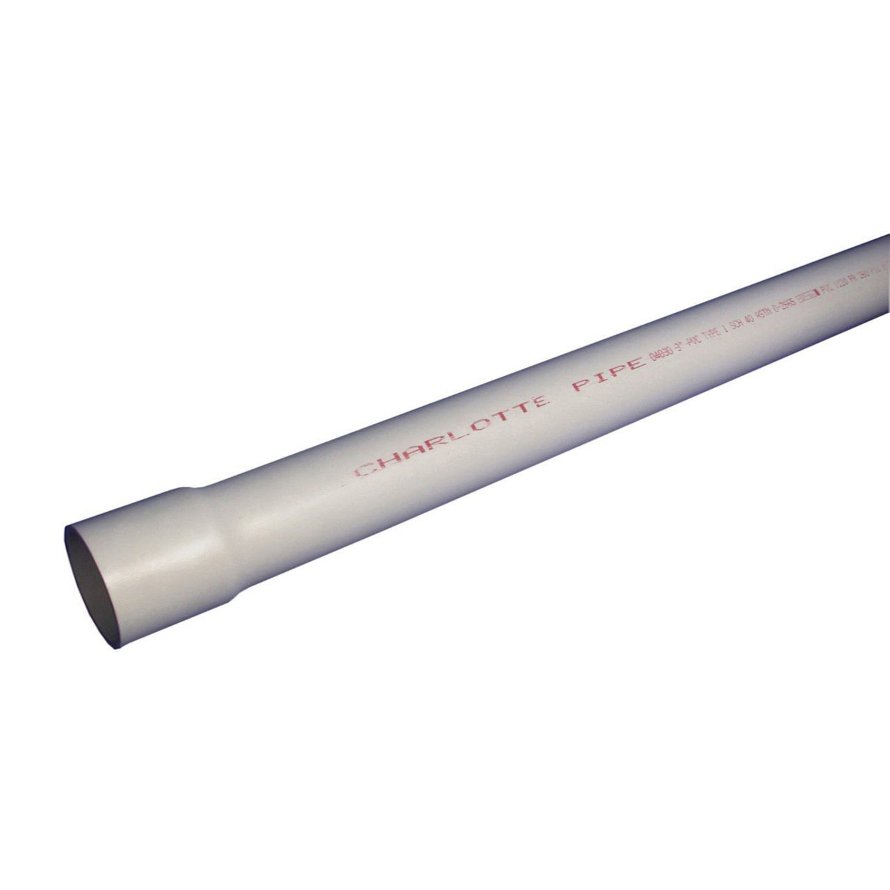 Pipe, Belled End, 20 ft Lg, SCH 40, 73 deg F, PVC, White, ASTM D1784/D1785/D2665/F480,  NSF 14/61, Domestic