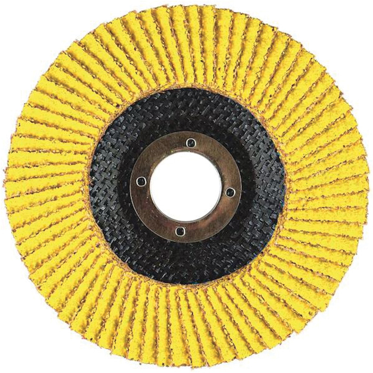 ARC Flap Disc, 4-1/2 in Dia Disc, 60 Grit, Coarse, Type 29 Disc, Polyester Backing, 13300 rpm Max, Yellow