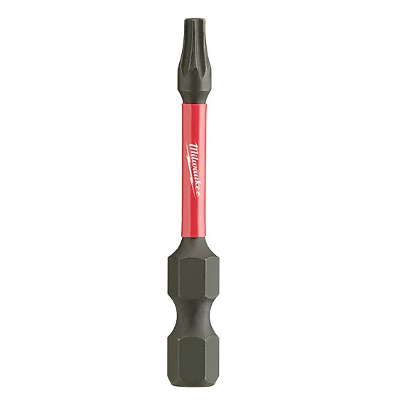 MILWAUKEE SHOCKWAVE Screwdriver Bit, Power Return, Torx Point, 2 in Lg, Hex Shank, 1/2 in Shank, Alloy Steel, Black Phosphate