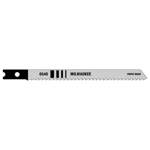 MILWAUKEE Jig Saw Blade, Heavy Duty, 1/4 in Shank, U Shank, High Carbon Steel Cut Edge, High Carbon Steel Body