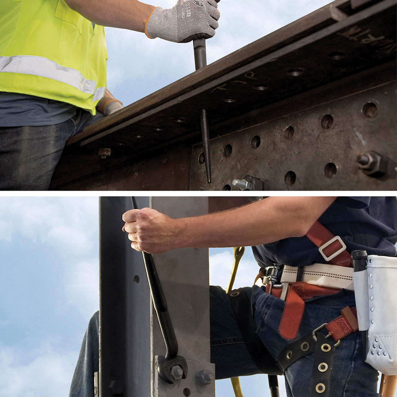 Spud Wrench, Black Oxide Coated, Black, Extra Duty,  Erection, 1 in Thk Jaw, 60 deg Head, Tapered, 3/8 to 1 in