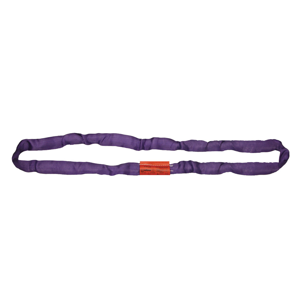 Round Sling, Endless, 2600 lb, 2100 lb, 5200 lb, 1 in Wd Under Load, Purple, 5/8 in Dia, Polyester