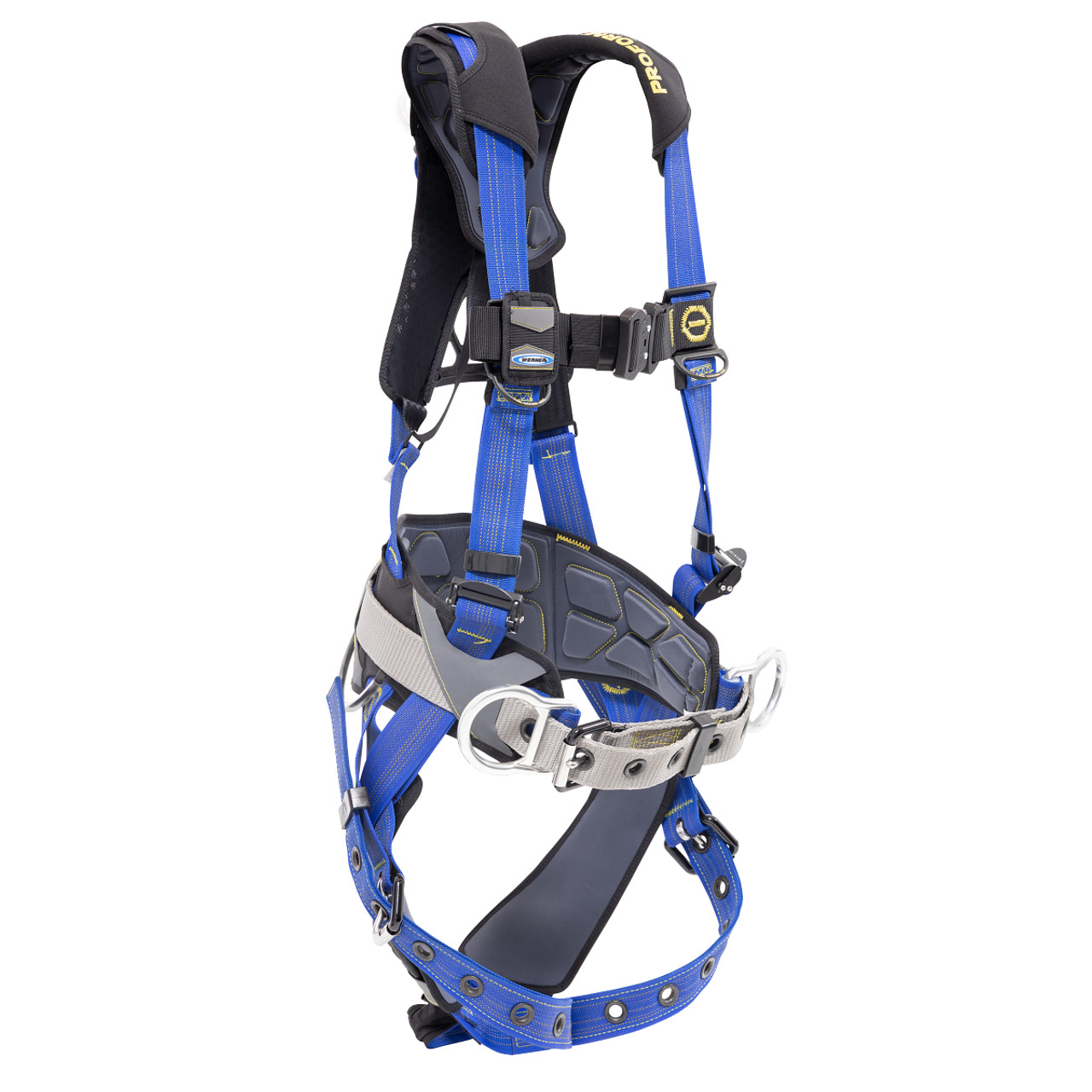 Harness, Alloy Steel Hardware, Black,  Blue, 400 lb, Tongue/Grommet Leg Strap Buckle, Friction Buckle