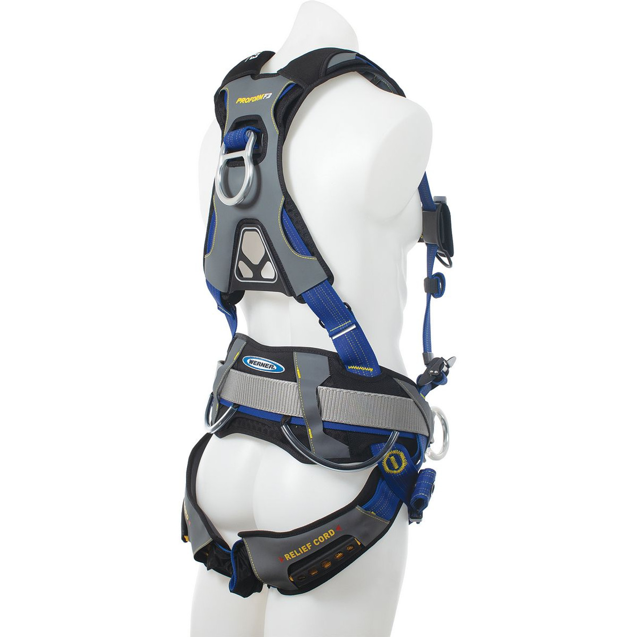 Harness, Alloy Steel Hardware, Black,  Blue, 400 lb, Tongue/Grommet Leg Strap Buckle, Friction Buckle