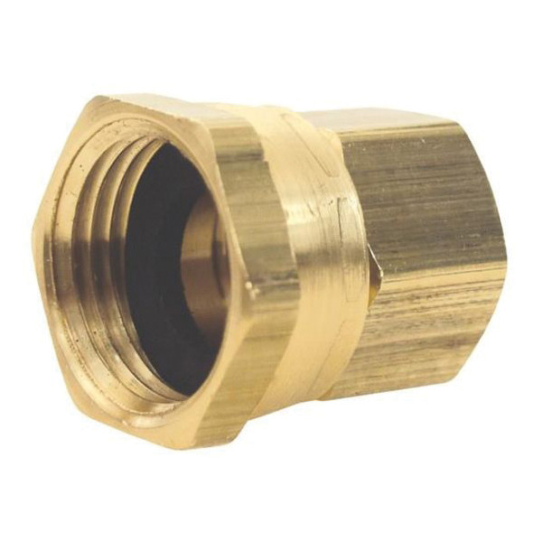 DIXON Adapter, Adapter, Female GHT Swivel x FNPT End, 1-3/16 in Hex, Brass, Domestic