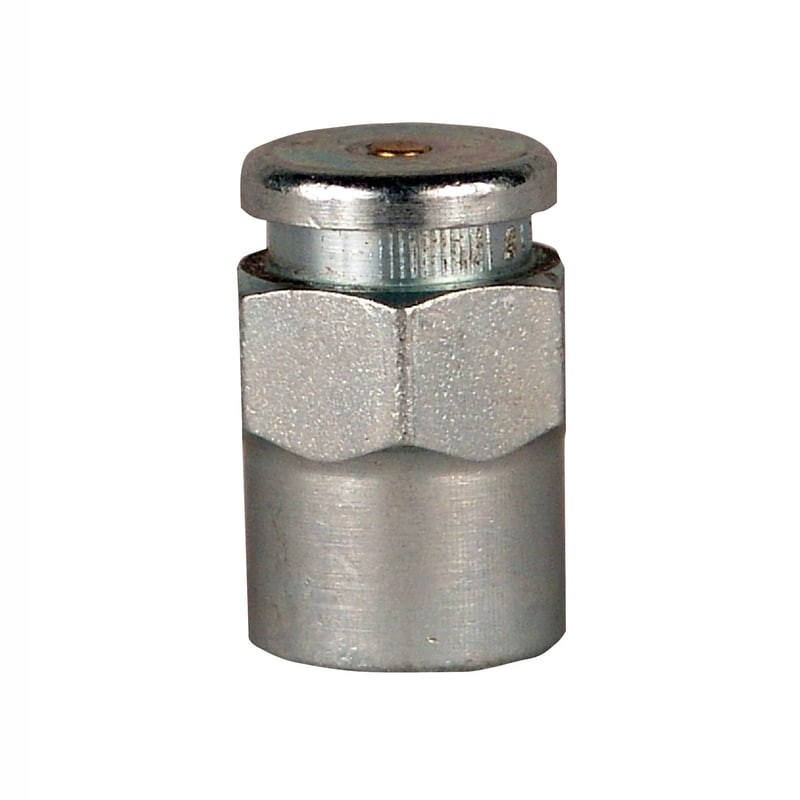 Zerk Fitting, Trivalent Zinc Plated, Steel, Standard,  Button Head