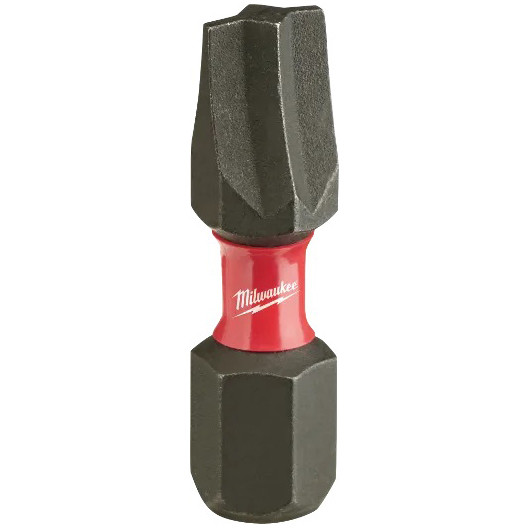 MILWAUKEE SHOCKWAVE Screwdriver Bit, Insert, Philips Point, 1 in Lg, Hex Shank, 1/4 in Shank, Alloy Steel, Black Phosphate