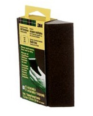 3M Sanding Sponge, All Purpose, 4-7/8 in Wd, 1 in Thk Overall, 4 Abrasive Side