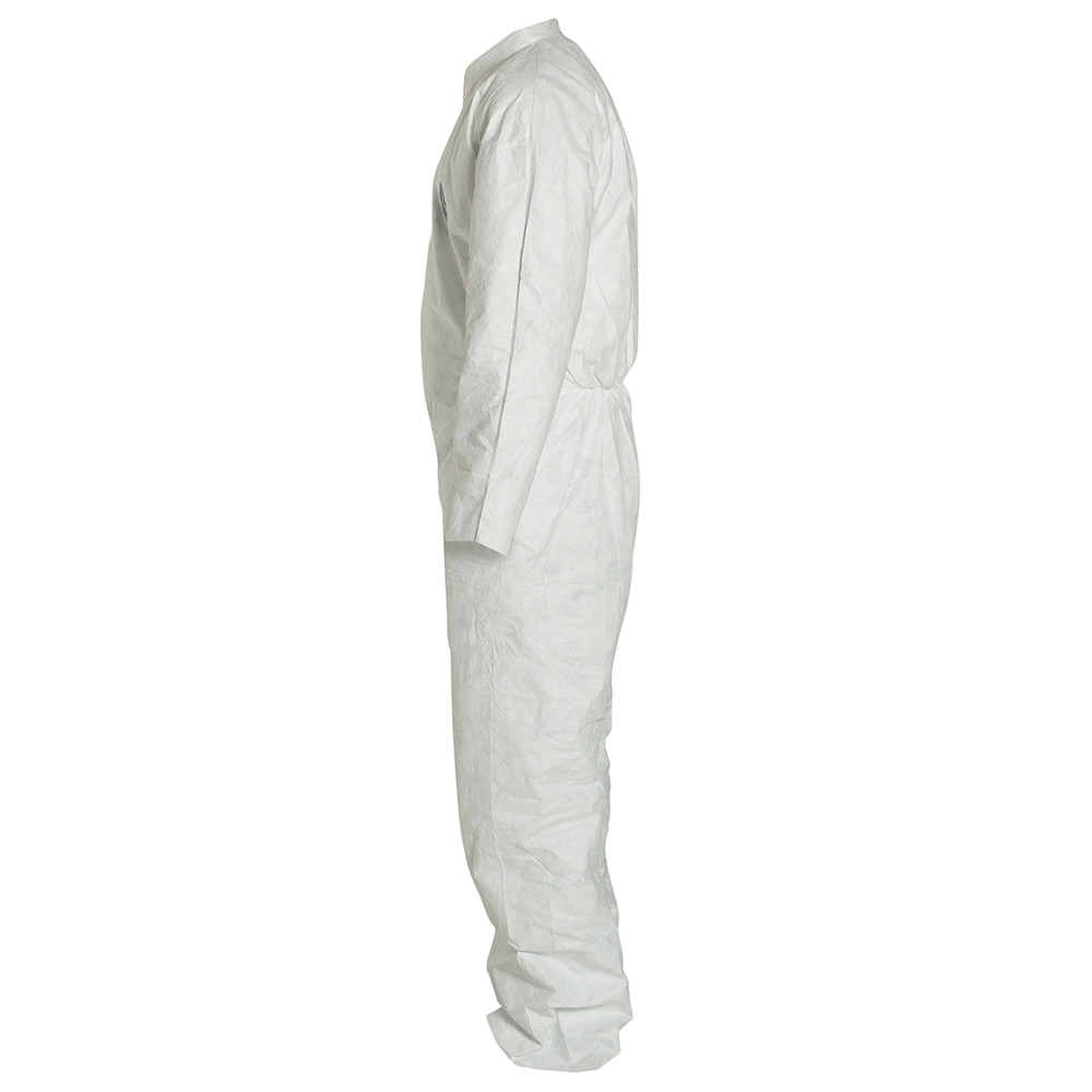 Disposable Coverall, Comfort Fit, White, Tyvek®, Serged Seam, Front Zipper Closure