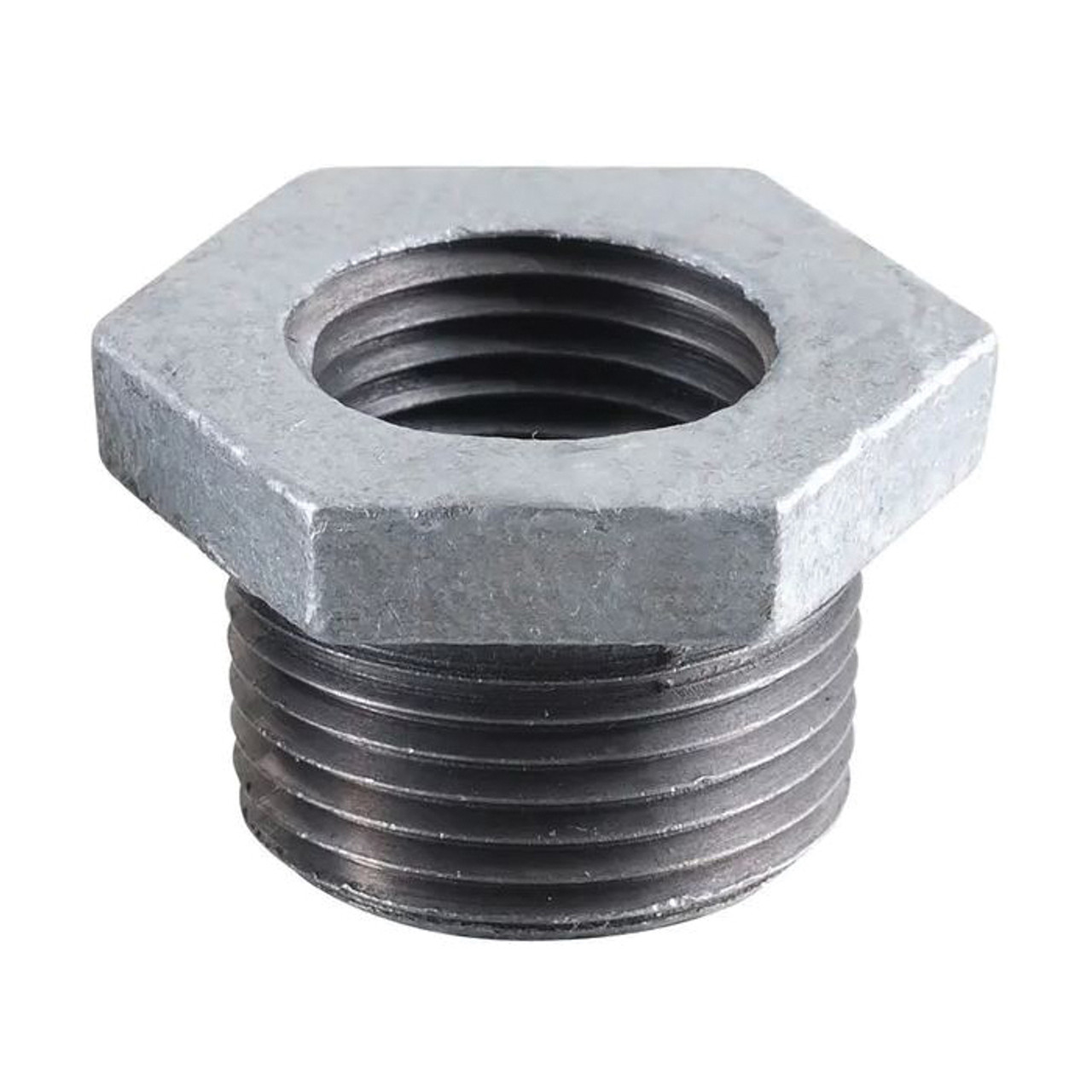 Bushing, Hex Head, Bushing, NPS End, Class 150, 150 lb, Hot Dipped Galvanized, Malleable Iron, Black