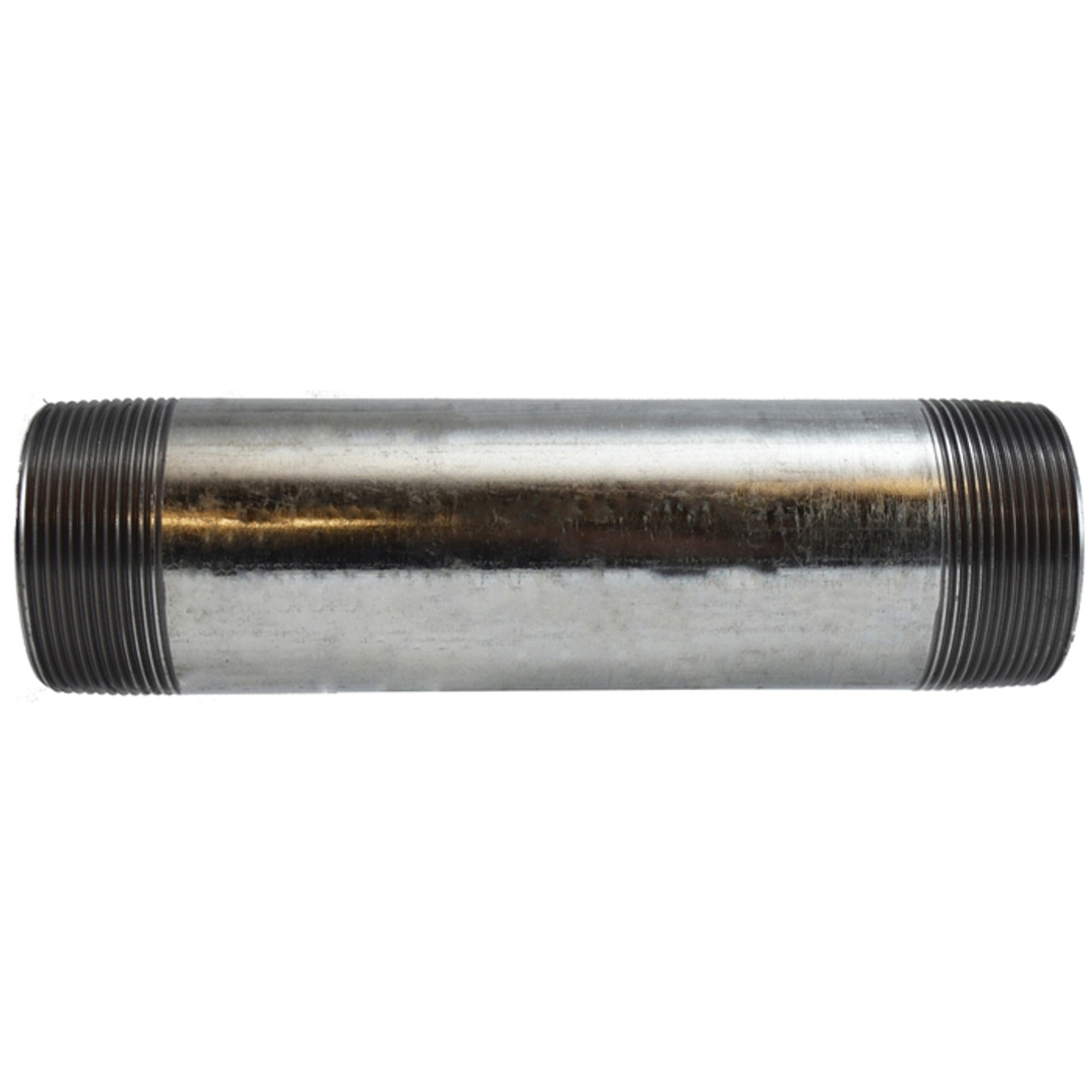 Pipe Nipple, 2 in, NPT End, SCH 40, 2500 psi, -200 to 150 deg F, Seamless,  Welded, Grade B Steel, Galvanized