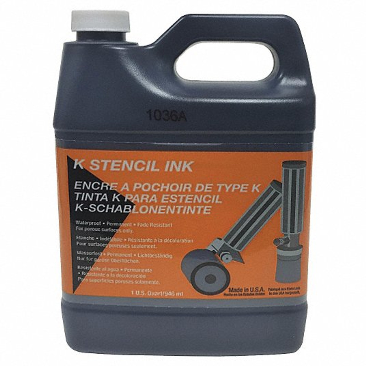Stencil Ink, Jug, Black, Fluid, 78.2%,  653.8 g/L VOC